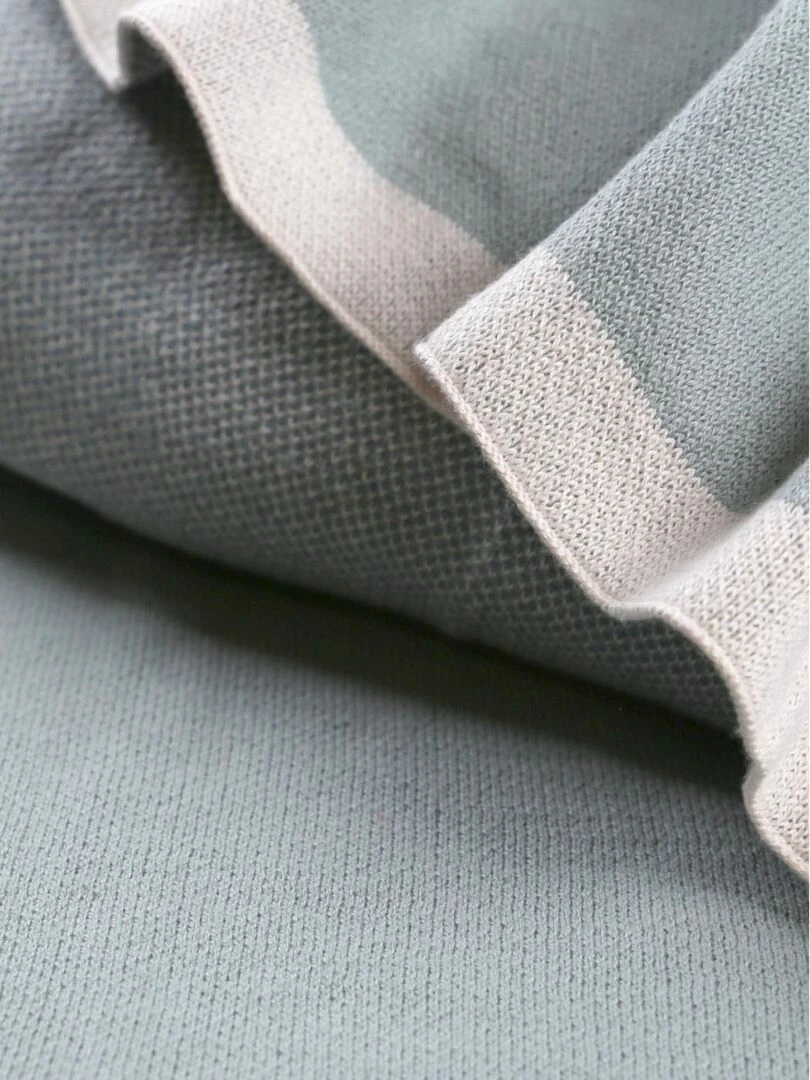 Couverture tricot 75 x 100 cm en jacquard BIO    Noukie's   Vert