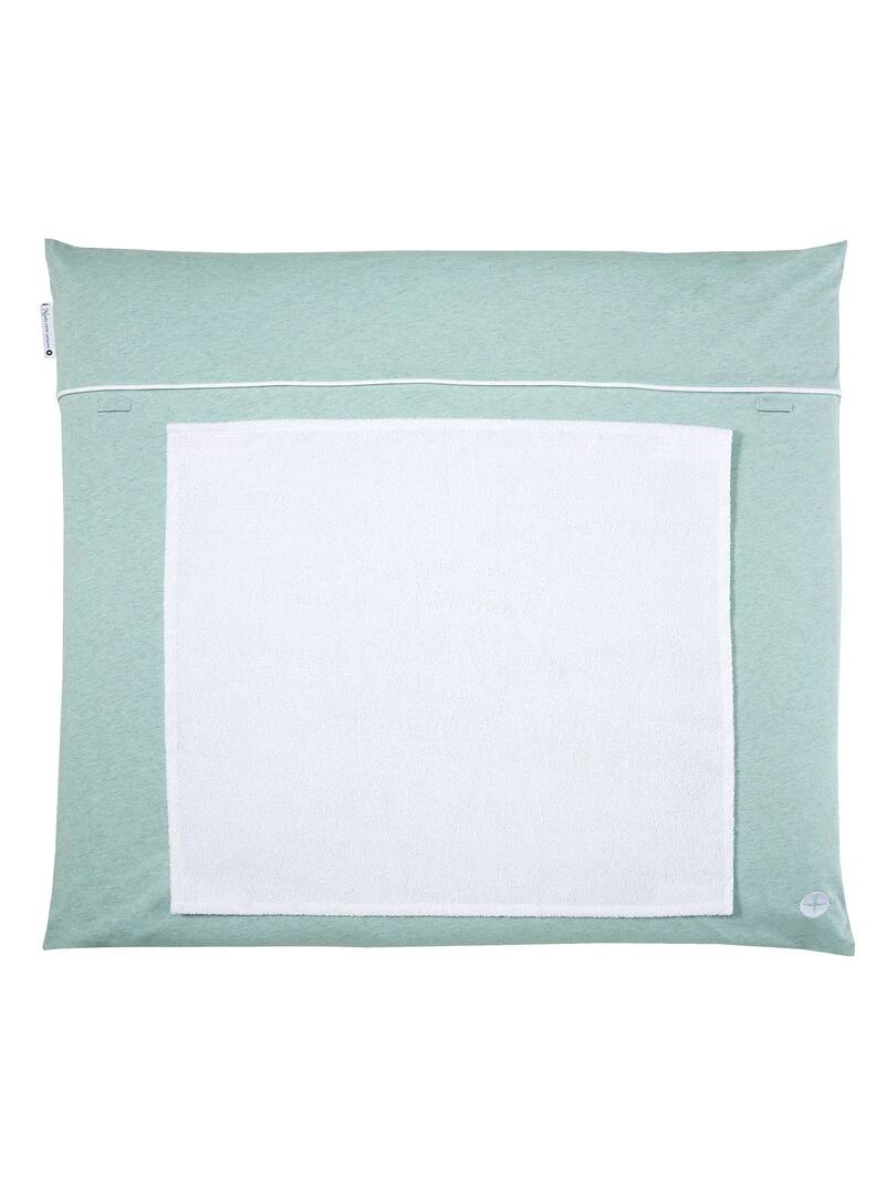 Matelas à langer lavable en coton vert 70 x 80 cm Vert