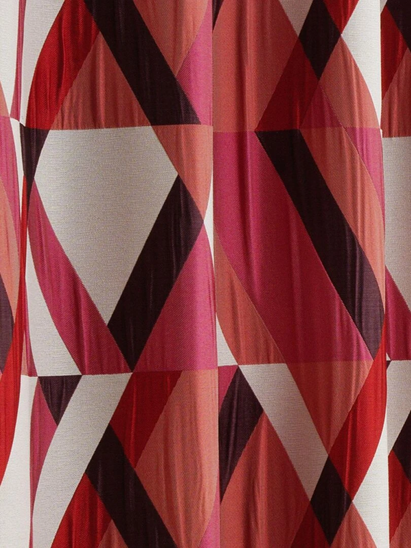 Rideau d'ameublement géométrique   Rose framboise