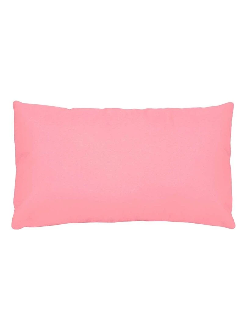 Taie D'oreiller Rectangle Unie en Coton Rose