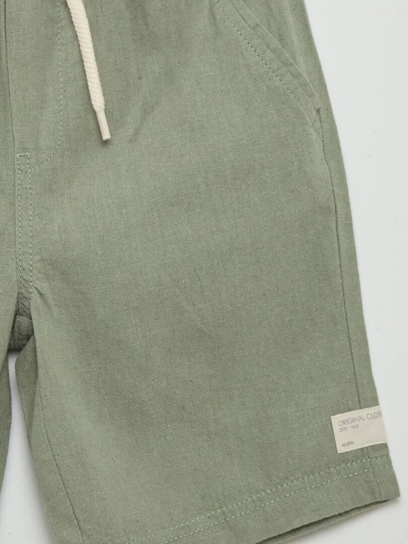 Short en lin uni   Vert