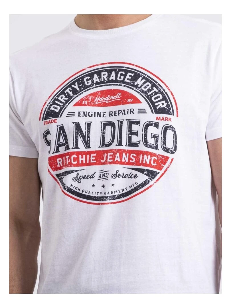 T shirt col rond NOUMARS   Blanc