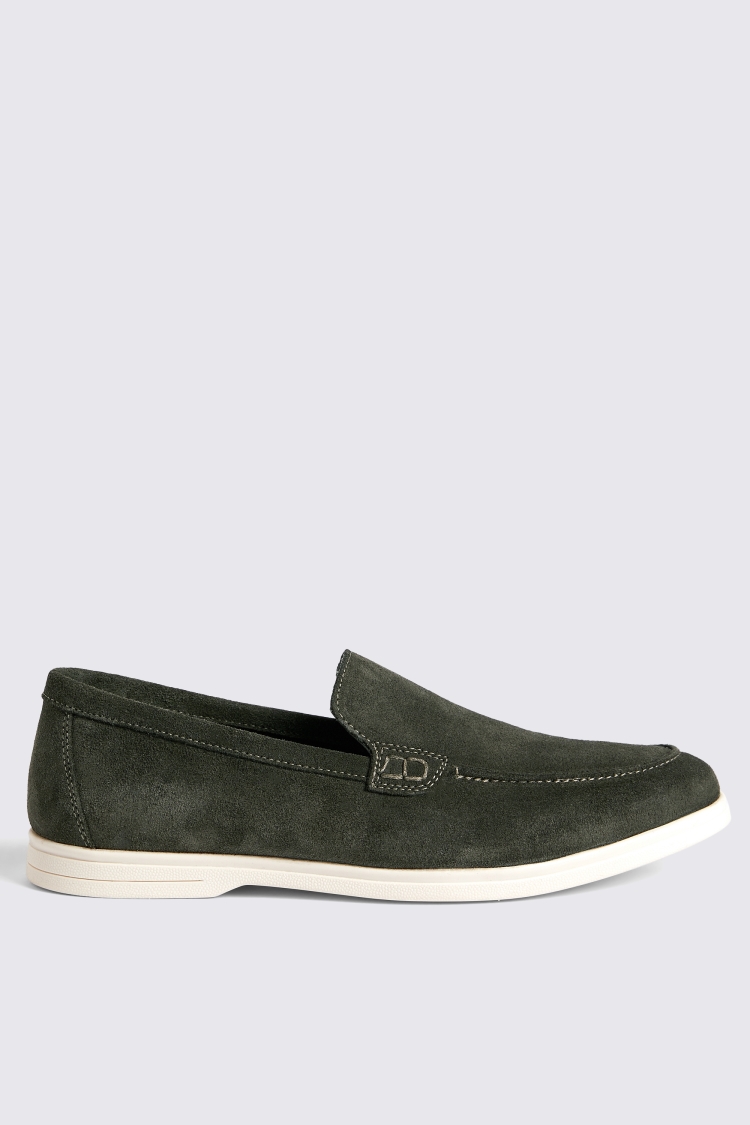 Lewisham Khaki Suede Casual Loafers   Buy Online at Moss