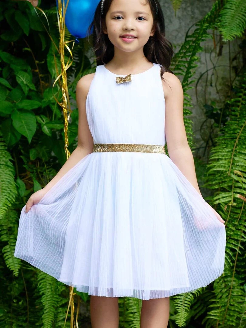Robe de Ctège Blanche Or pour Fille HEPBURN 'LA FAUTE A VOLTAIRE' Blanc