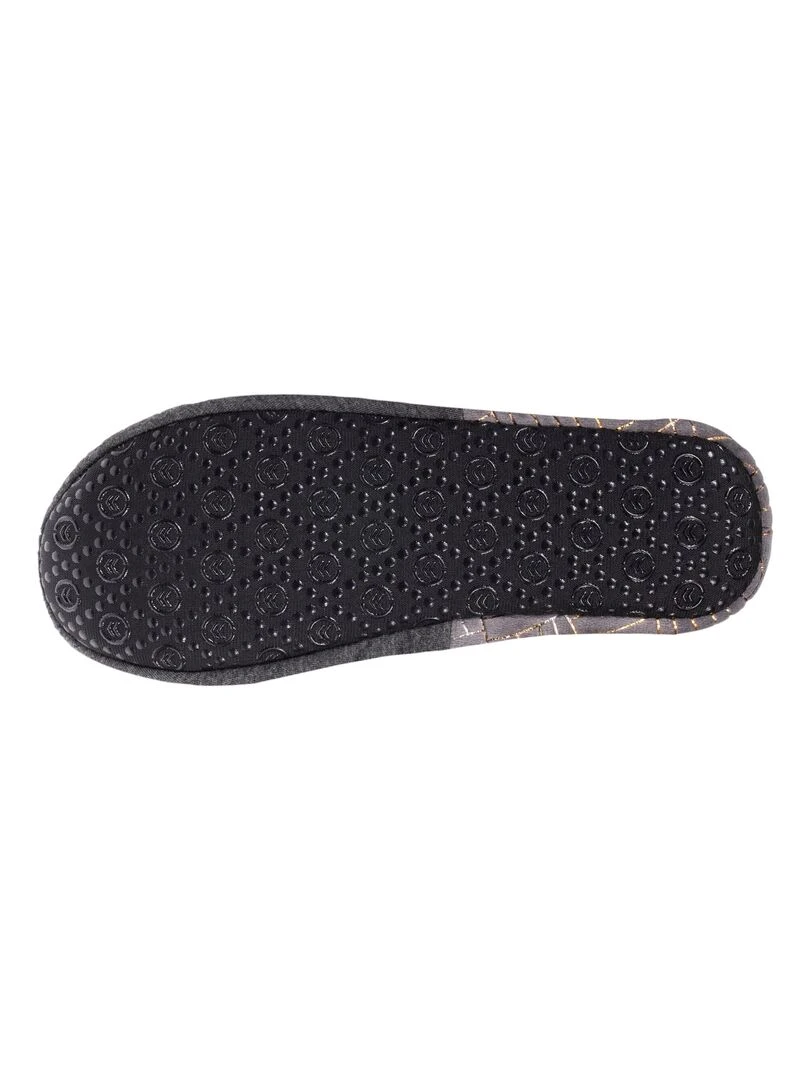 Chaussons slippers Femme 3D Gris chiné foncé   Gris chiné