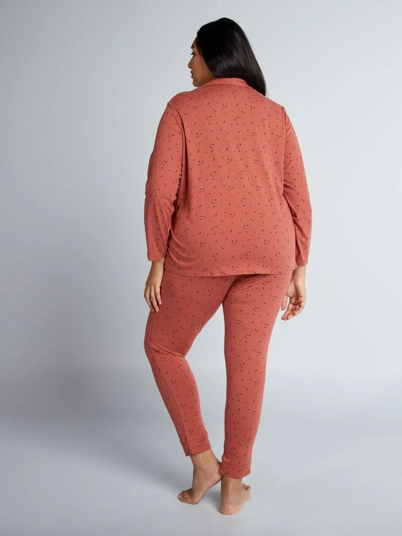 Ensemble pyjama en jersey   2 pièces   Rose