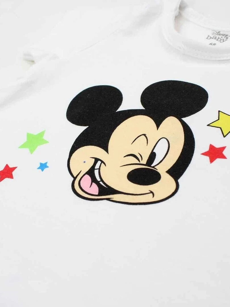Disney   Combishort bébé garçon imprimé Mickey en coton   Bleu