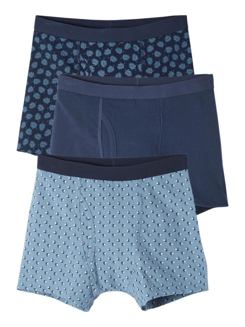 Lot de 3 boxers ouverts Damart Bleu