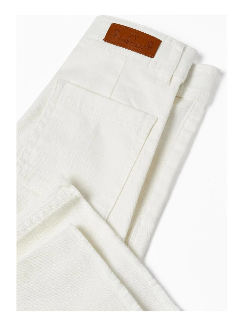 Pantalon en Sergé de Coton Fille 'Wide Leg'  JAIPUR   Blanc