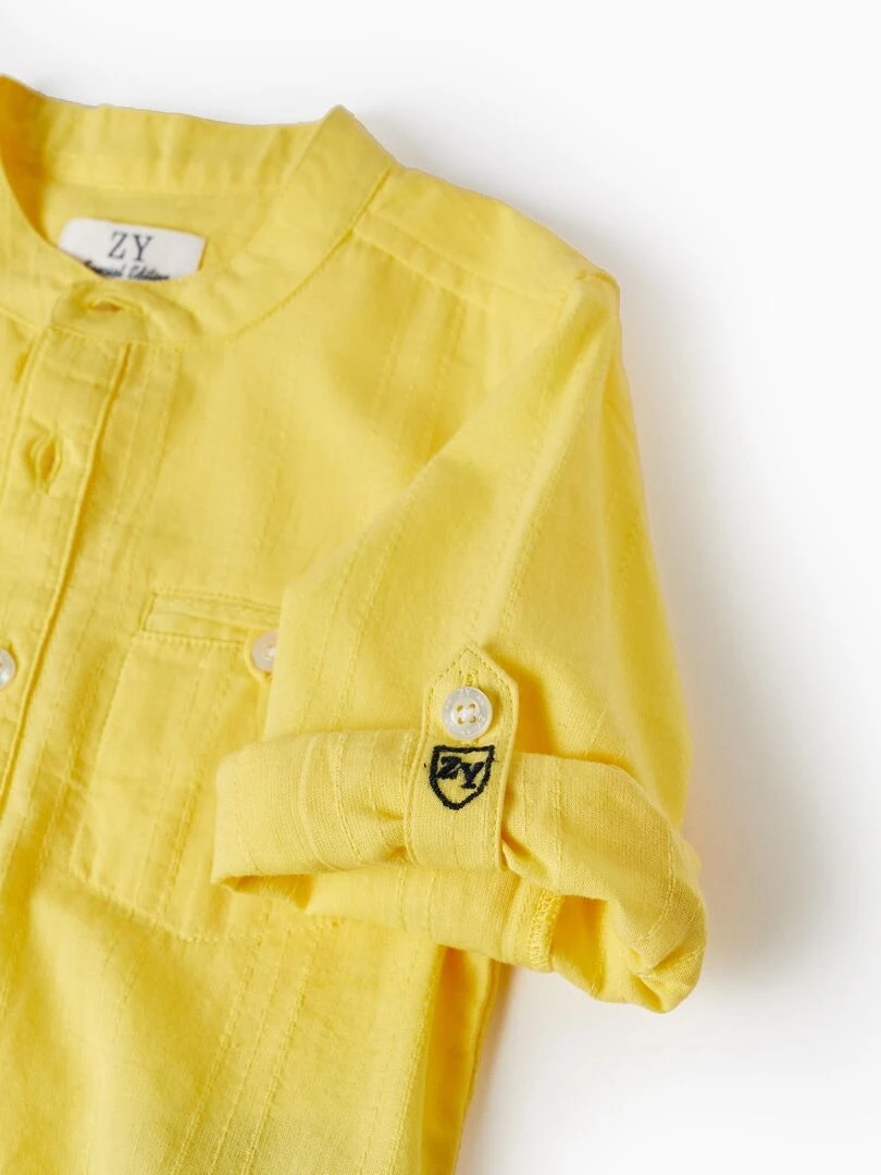 Chemise à manches longues en coton pour bébé garçon 'Special Days' manches longues CÉRÉMONIE   Jaune foncé