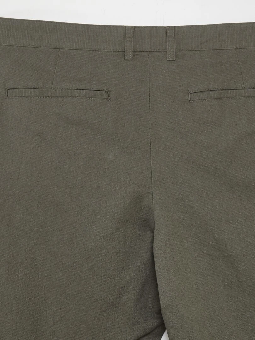 Chino en lin mélangé   Kaki