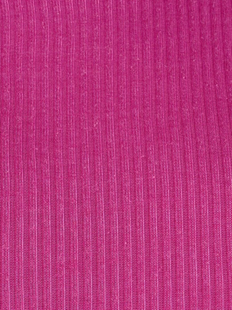 T shirt col rond maille côtelée Thermolactyl   Damart   Rose