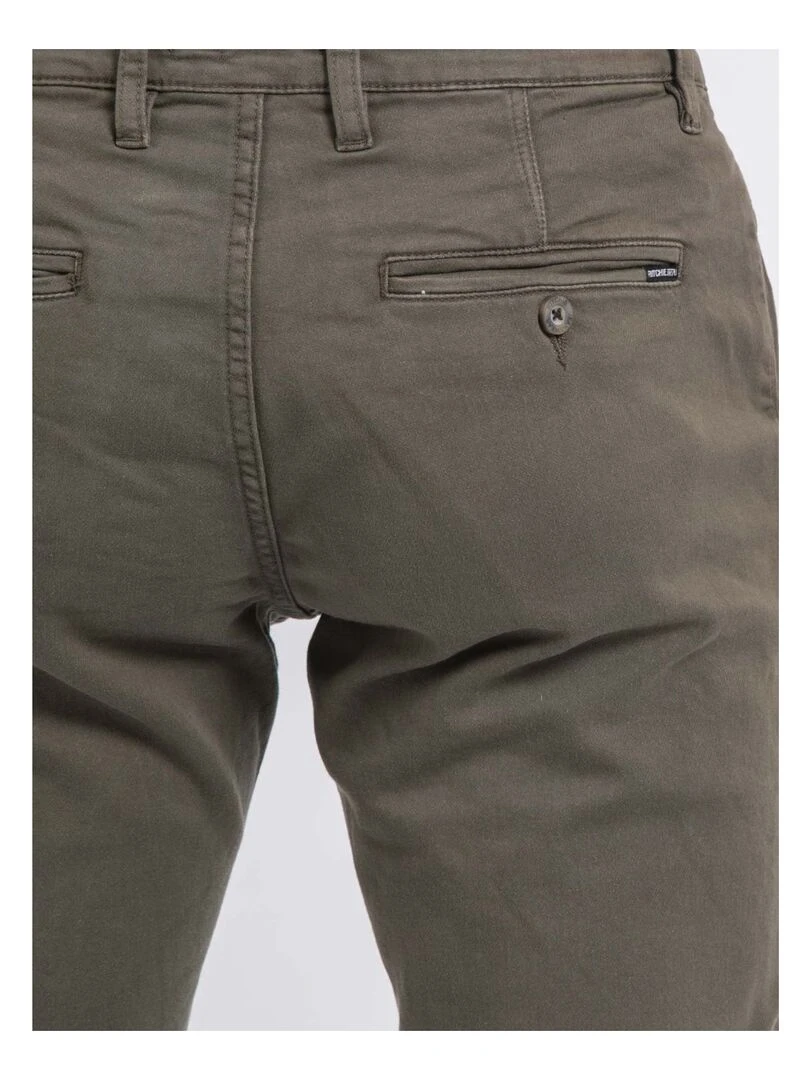 Pantalon chino coupe ajustée VALBACOL   Kaki