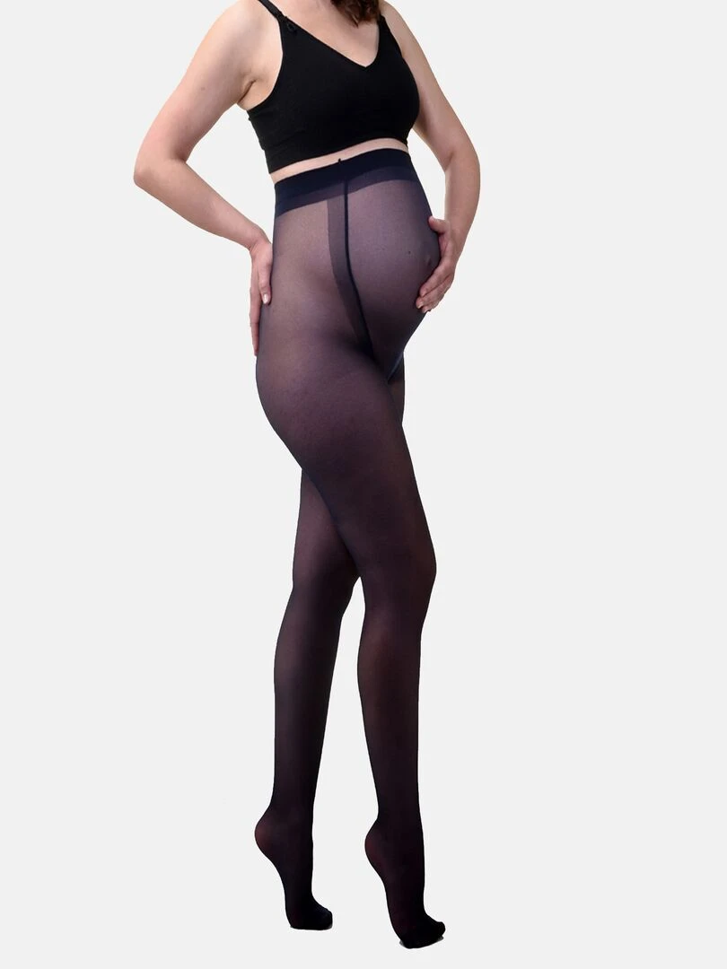 Collants de grossesse transparant confortables 20den (Mamsy) Bleu marine