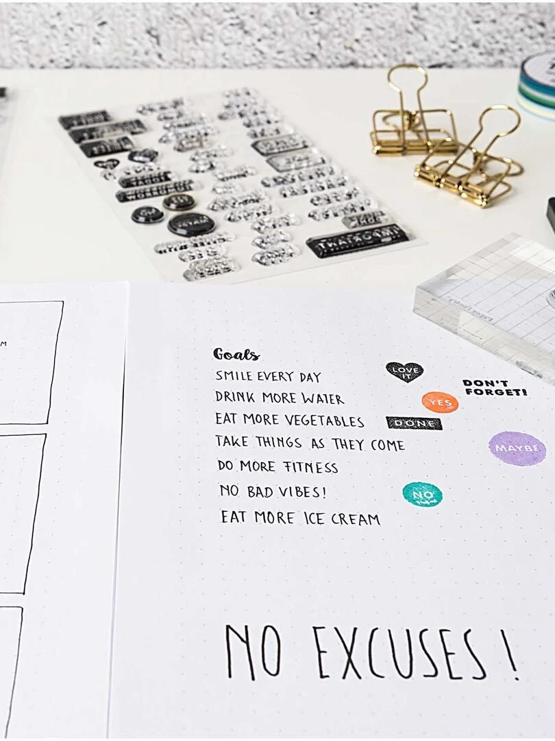 Bloc acrylique   tampons transparents   bullet journal   N/A