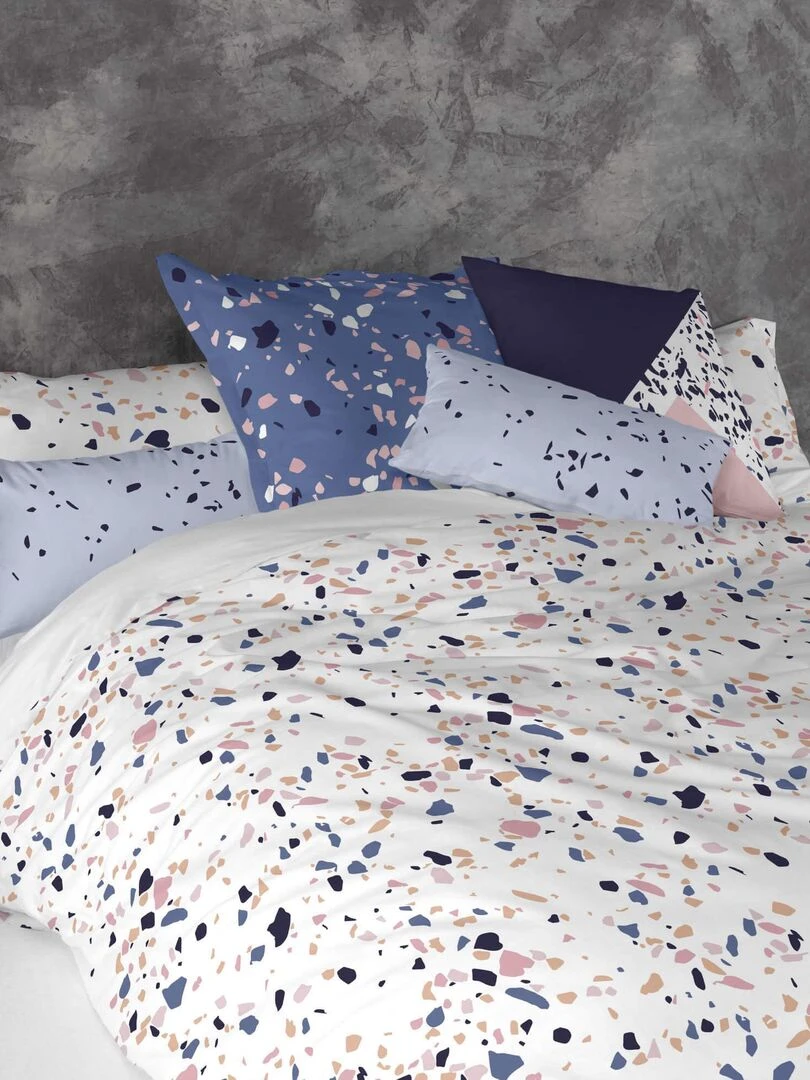 Housse de coussin Terrazzo "Happyfriday"   Blanc