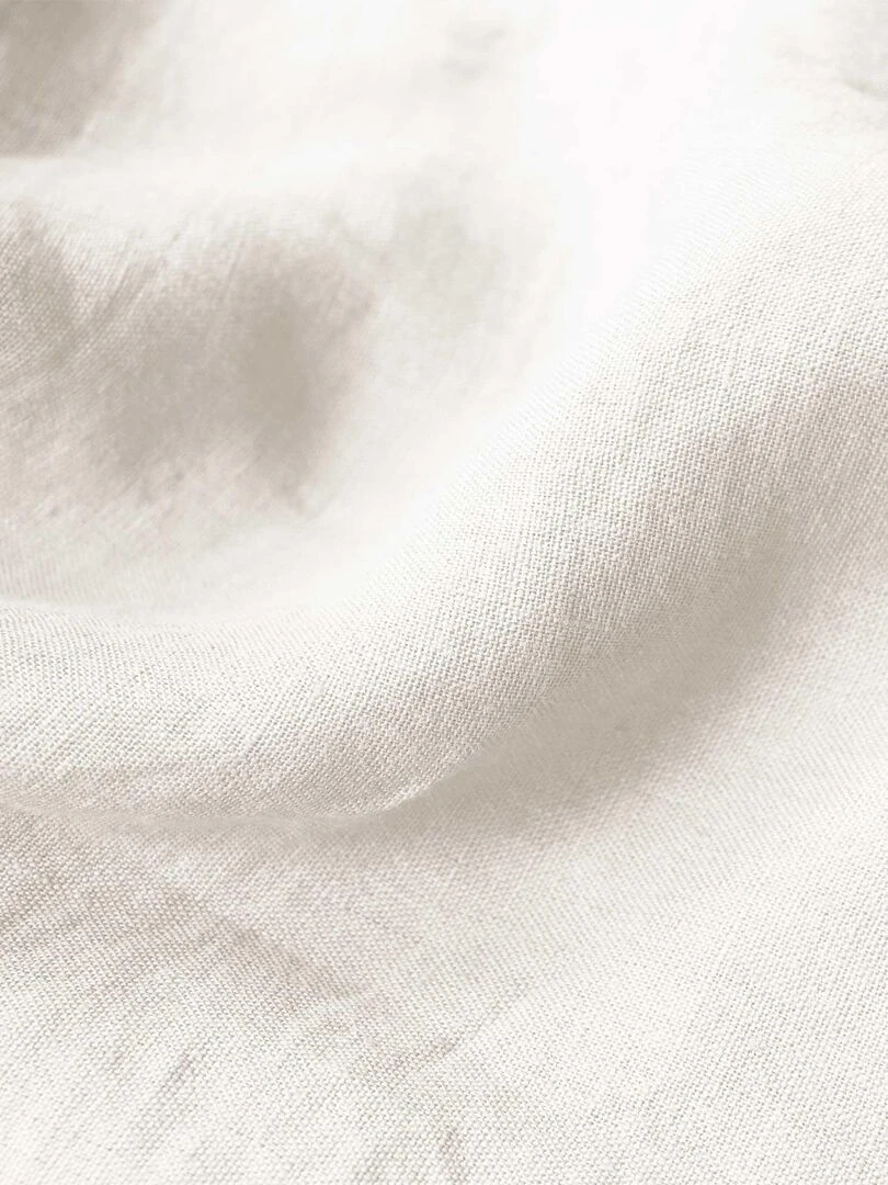 Drap housse uni en lin  LIN LAVÉ   Blanc cassé