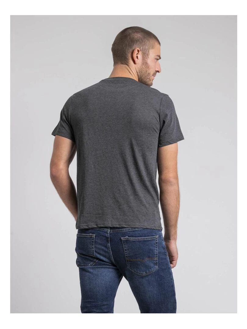 T shirt col rond pur coton JABUSTIN Gris