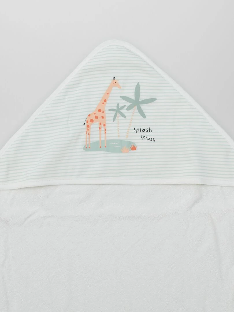 Cape de bain imprimée   Blanc rayé