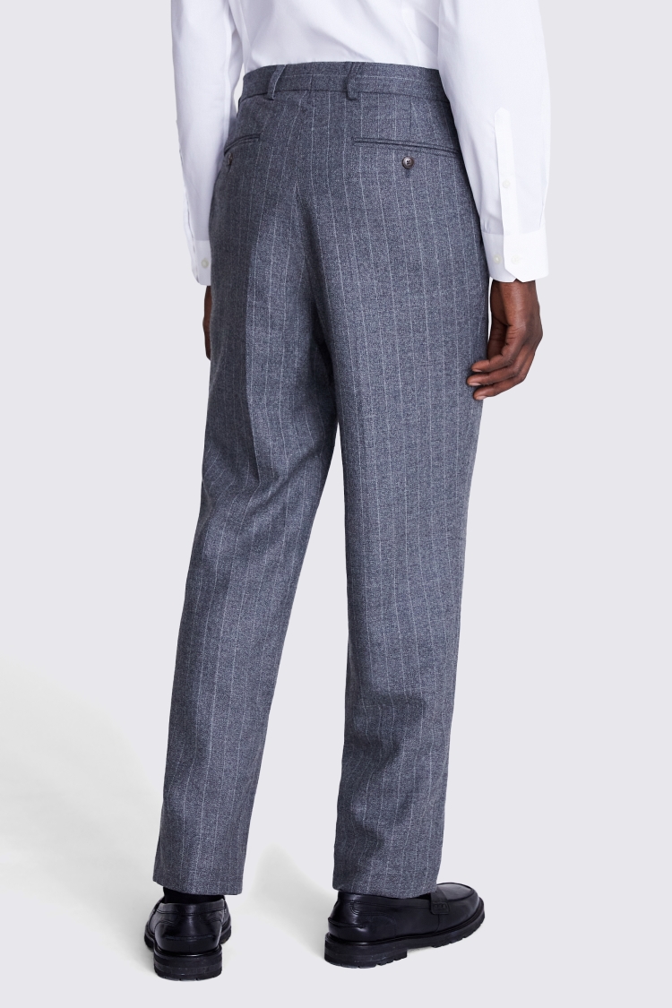 Regular Fit Grey Stripe Trousers Buy Online at Moss