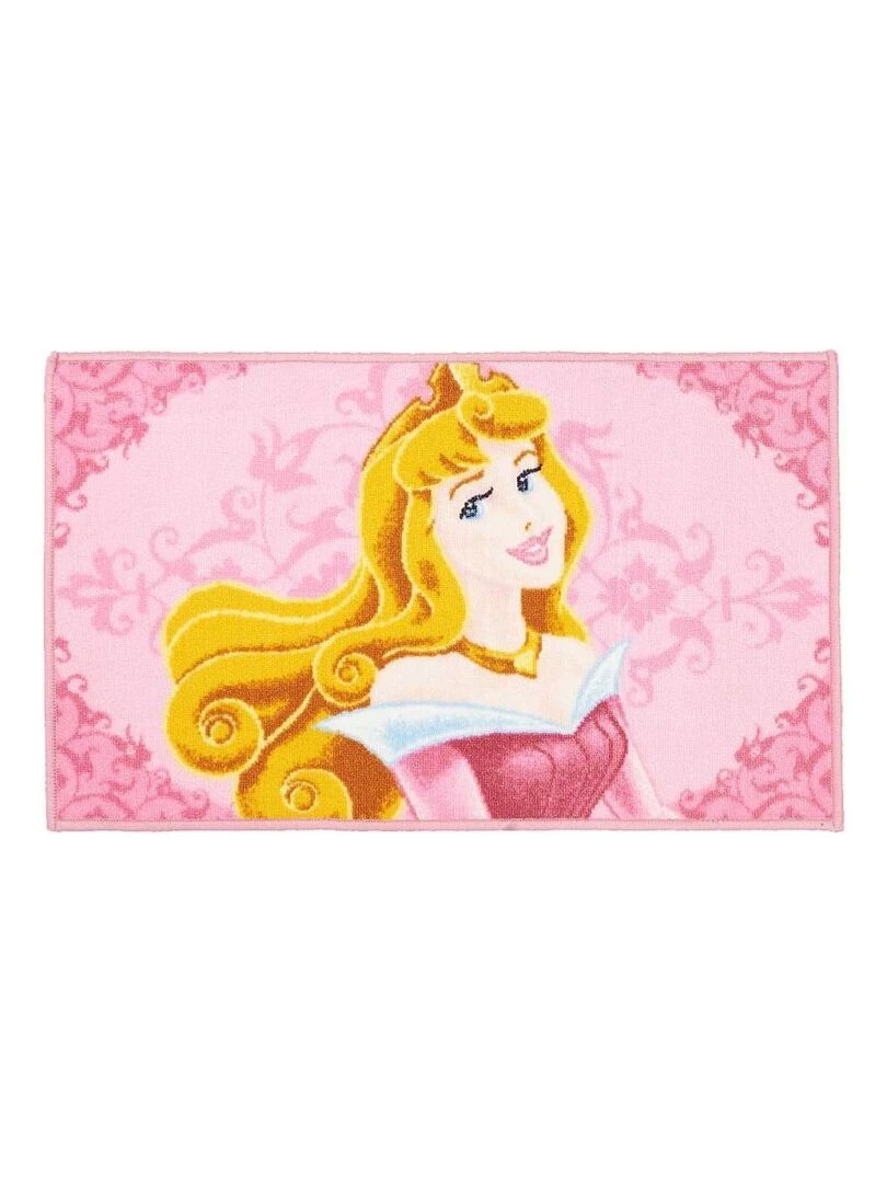 Tapis enfant AURORA Rose 50x80 Lavable 30° en polyamide doux et soyeux Rose