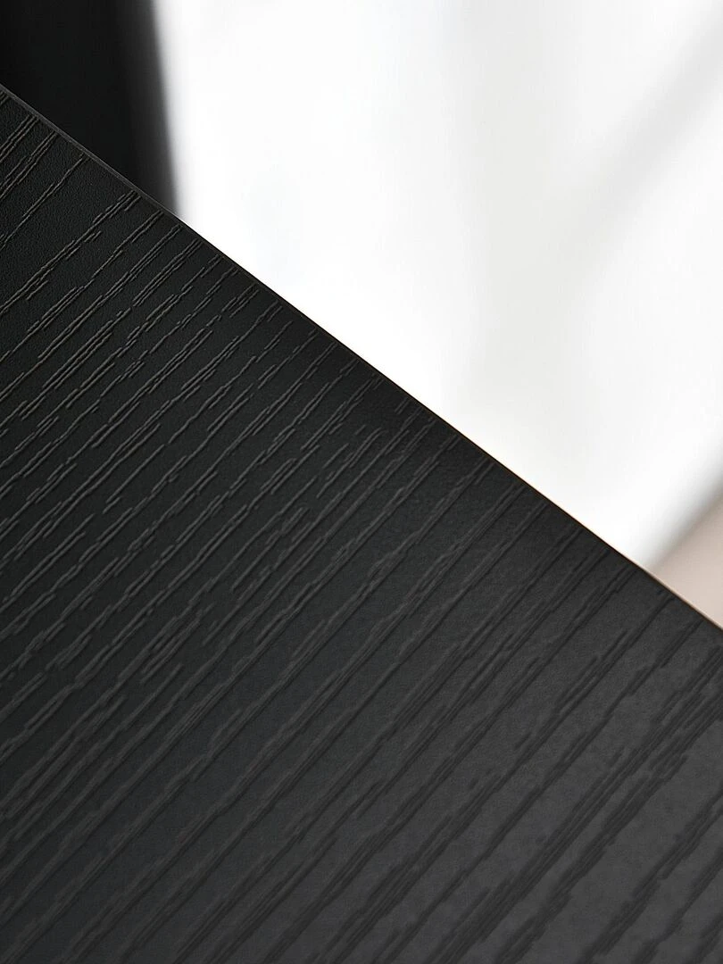 Rangement commode 8 tiroirs acier MDF noir tissu gris   Gris