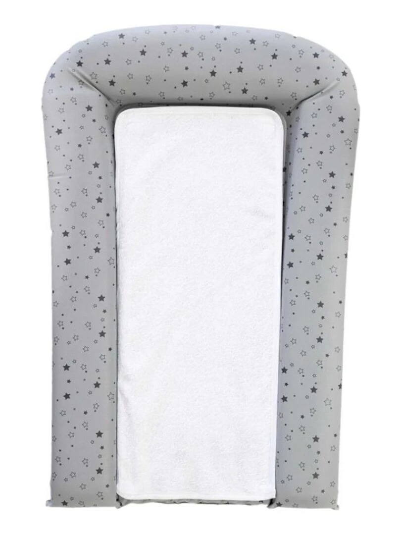 Matelas à langer + 2 carrés éponges étoile gris Gris