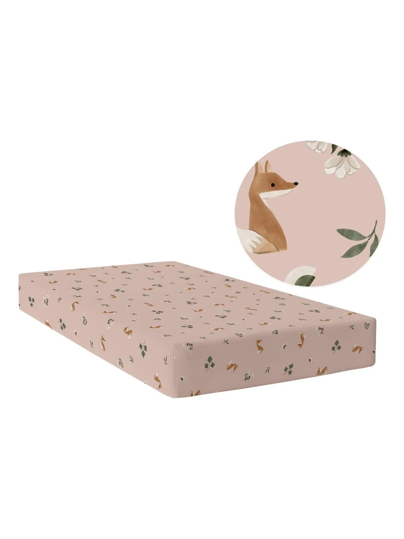 Drap housse Fox forest "Happyfriday" Blanc