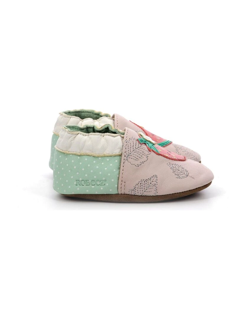 Chaussons Cuir Fruit's Party   Rose