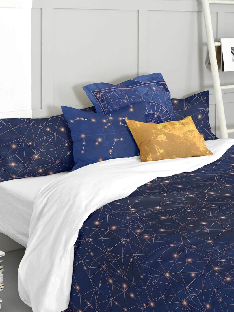 Housse de coussin Deep blue "Happyfriday"   Blanc