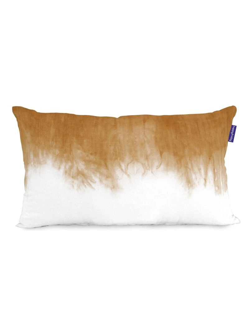 Housse de coussin Tie dye "Happyfriday"   Blanc