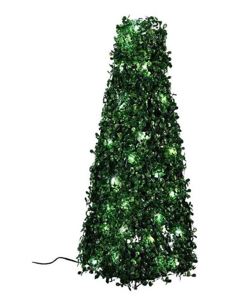 Cône de buis intérieur ou extérieur à poser 48 leds H65 piles Vert