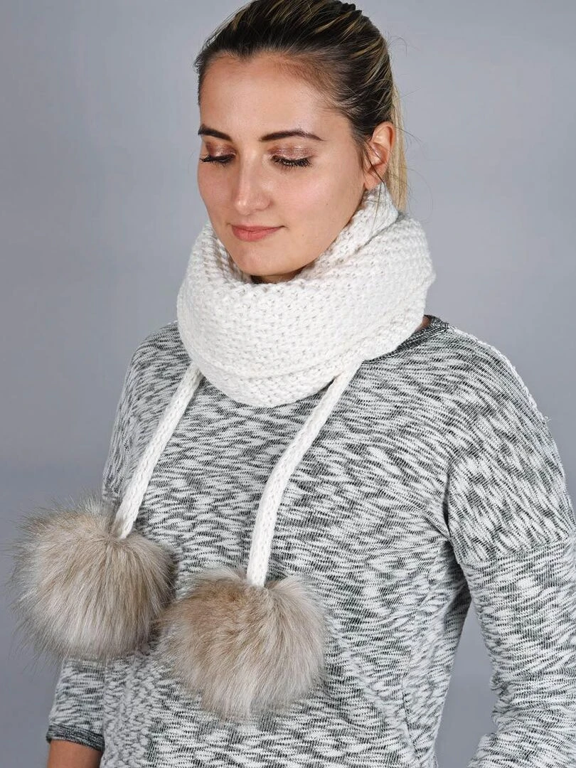 Echarpe Layra Fabriqué en Europe Blanc