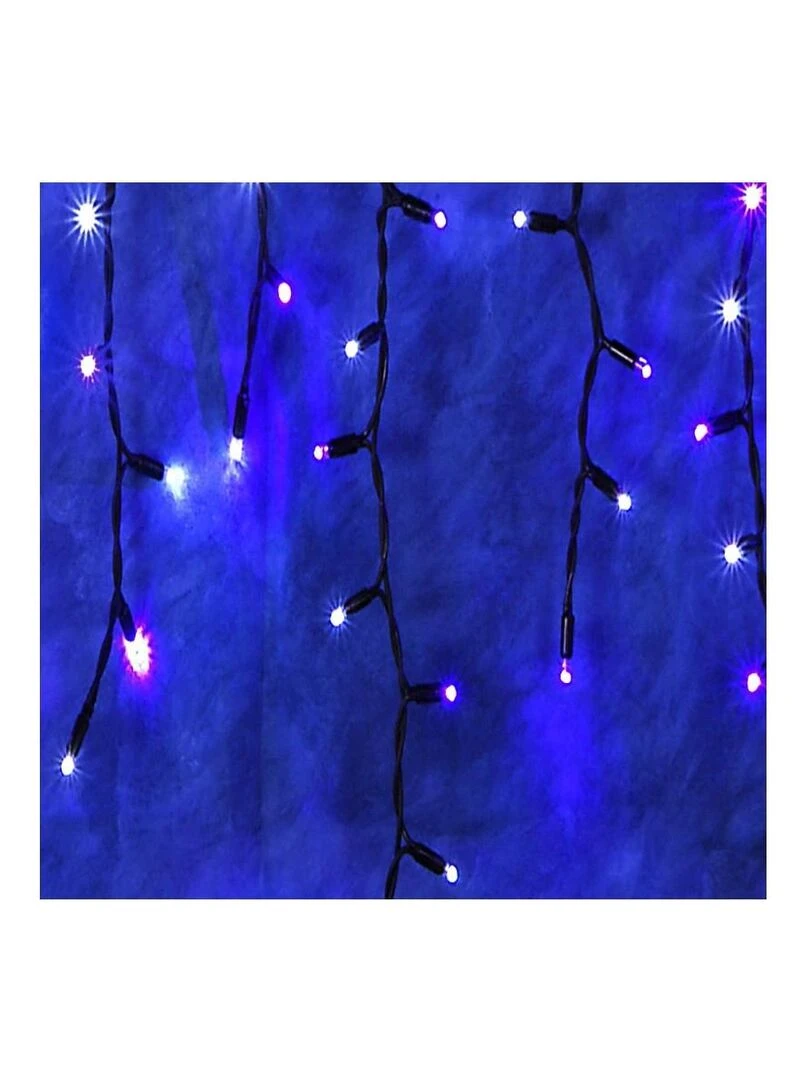 Rideau stalactites guirlande lumineuse extérieur 200 leds animées bleues   Noir Noir