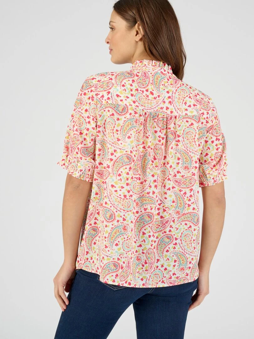 Chemisier fantaisie volantée   Damart   Rose