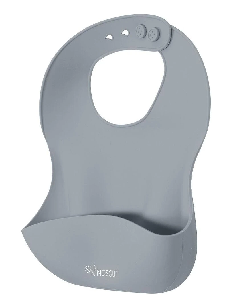 Bavoir bébé en silicone   Gris foncé