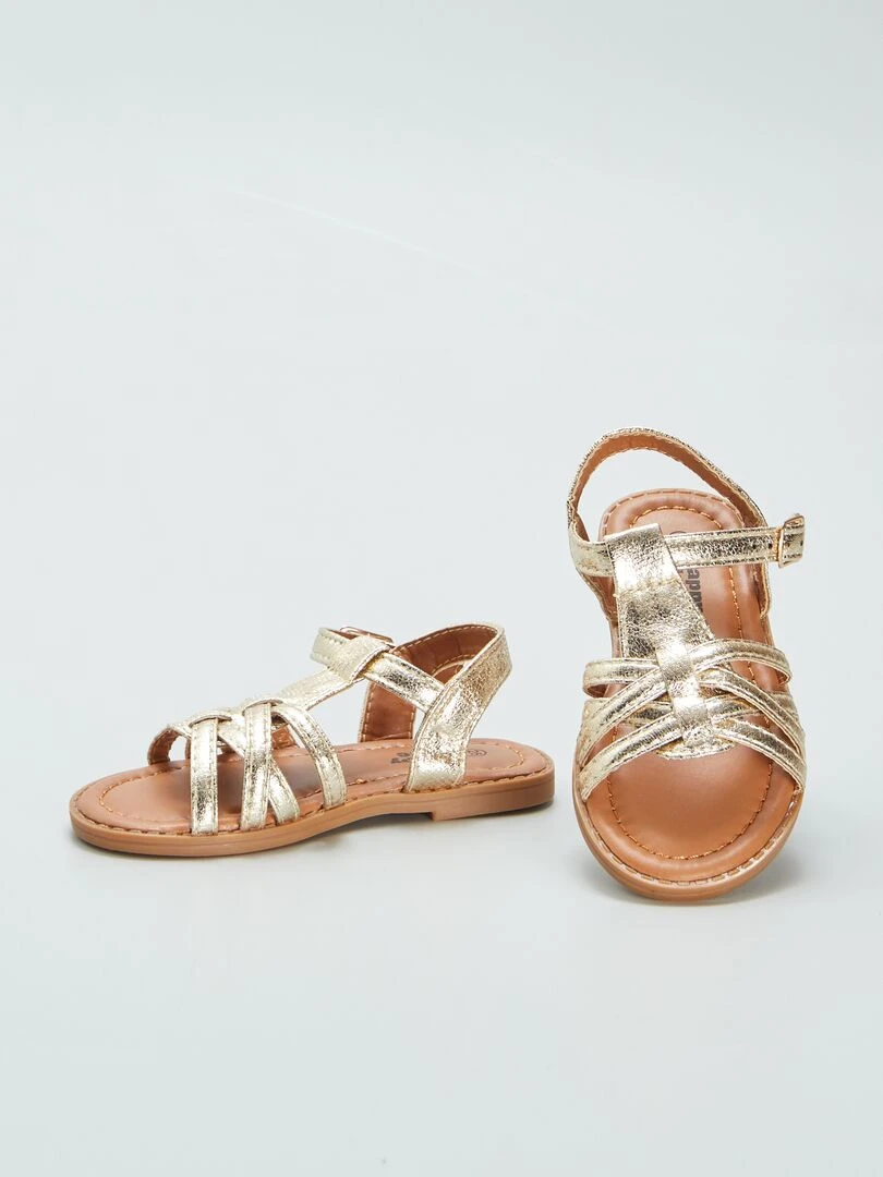 Sandales à brides métallisées   doré