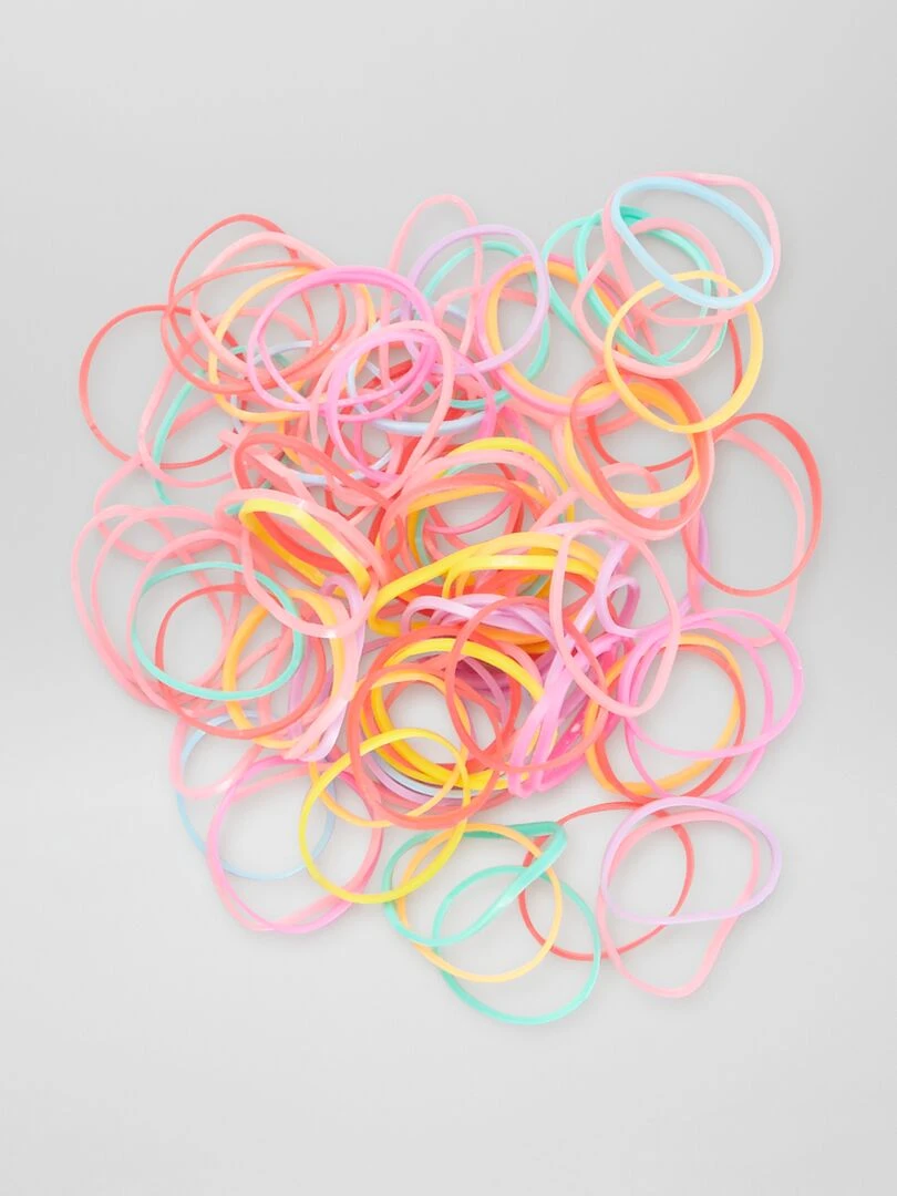 Lot de 100 élastiques colorés multicolore