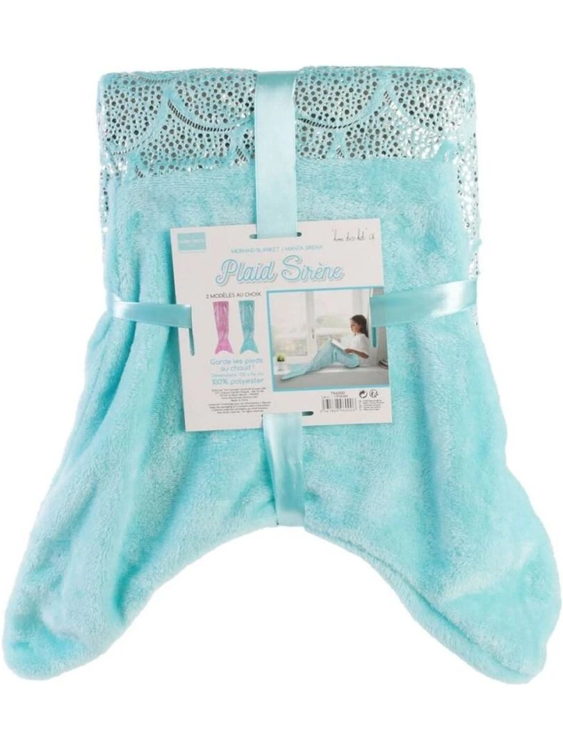 Plaid sirène paillettes bleu   Bleu