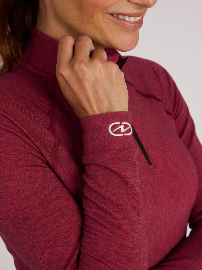 T shirt col zippé Comfort Thermolactyl 5 femme   DamartSport   Rose