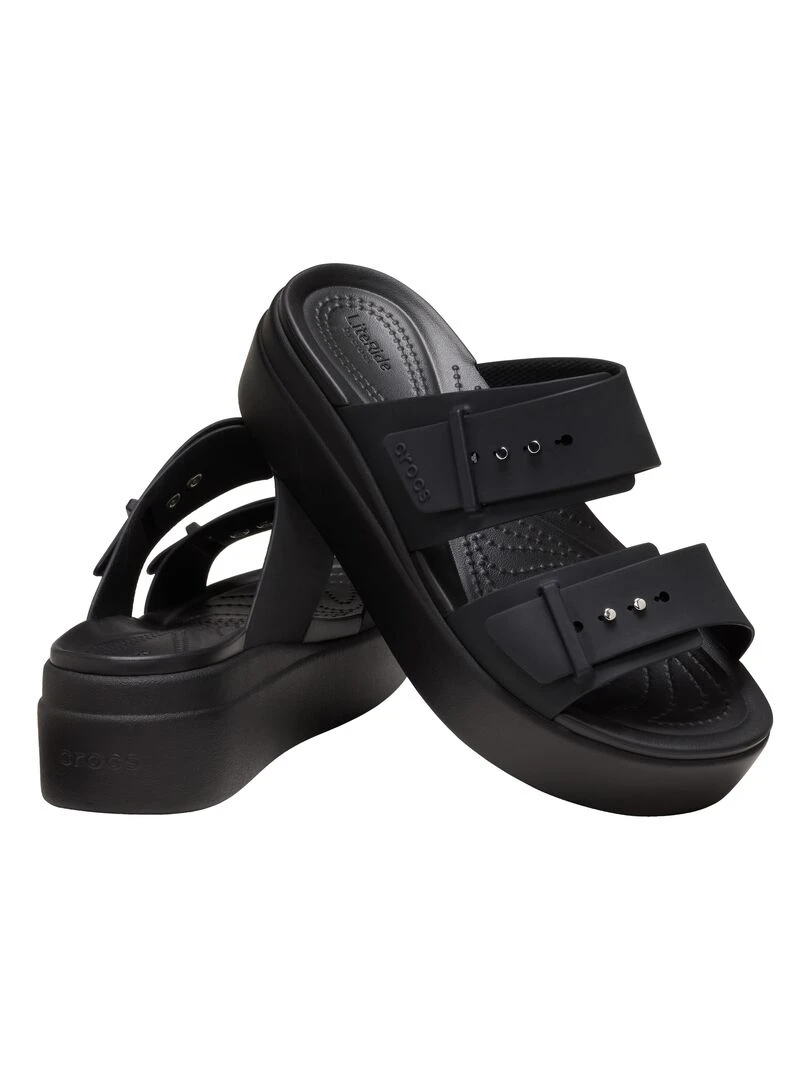 Sandales à Enfiler Crocs Brooklyn Buckle   Noir