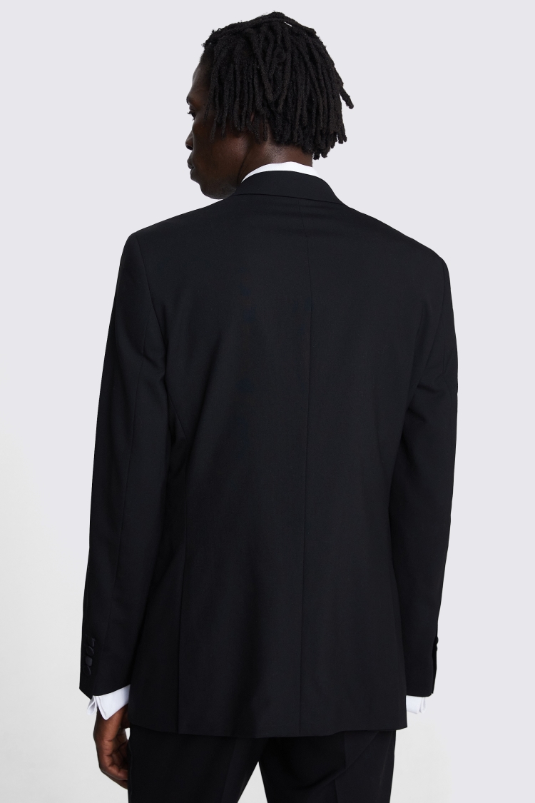 Italian Tailored Fit Black Peak Lapel Tuxedo Jacket   Buy Online at Moss