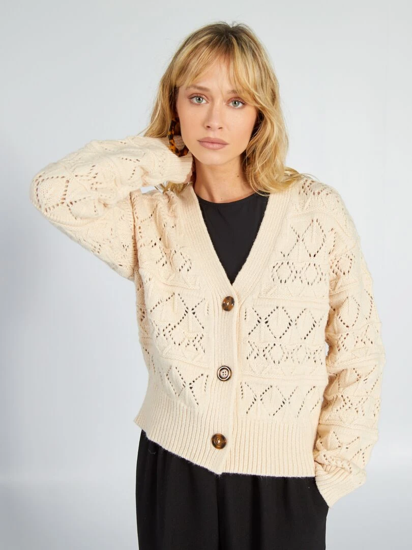 Gillet en maille grosse jauge   Blanc
