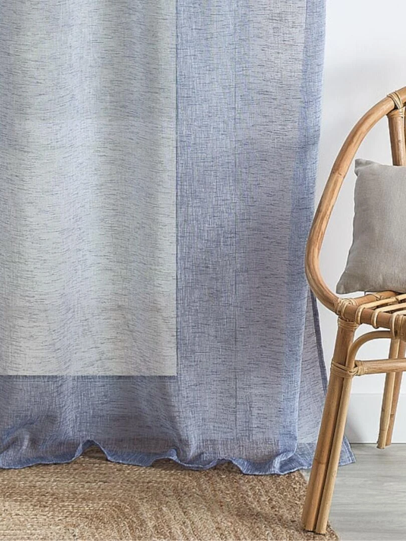 Voilage uni à anneaux   Bleu