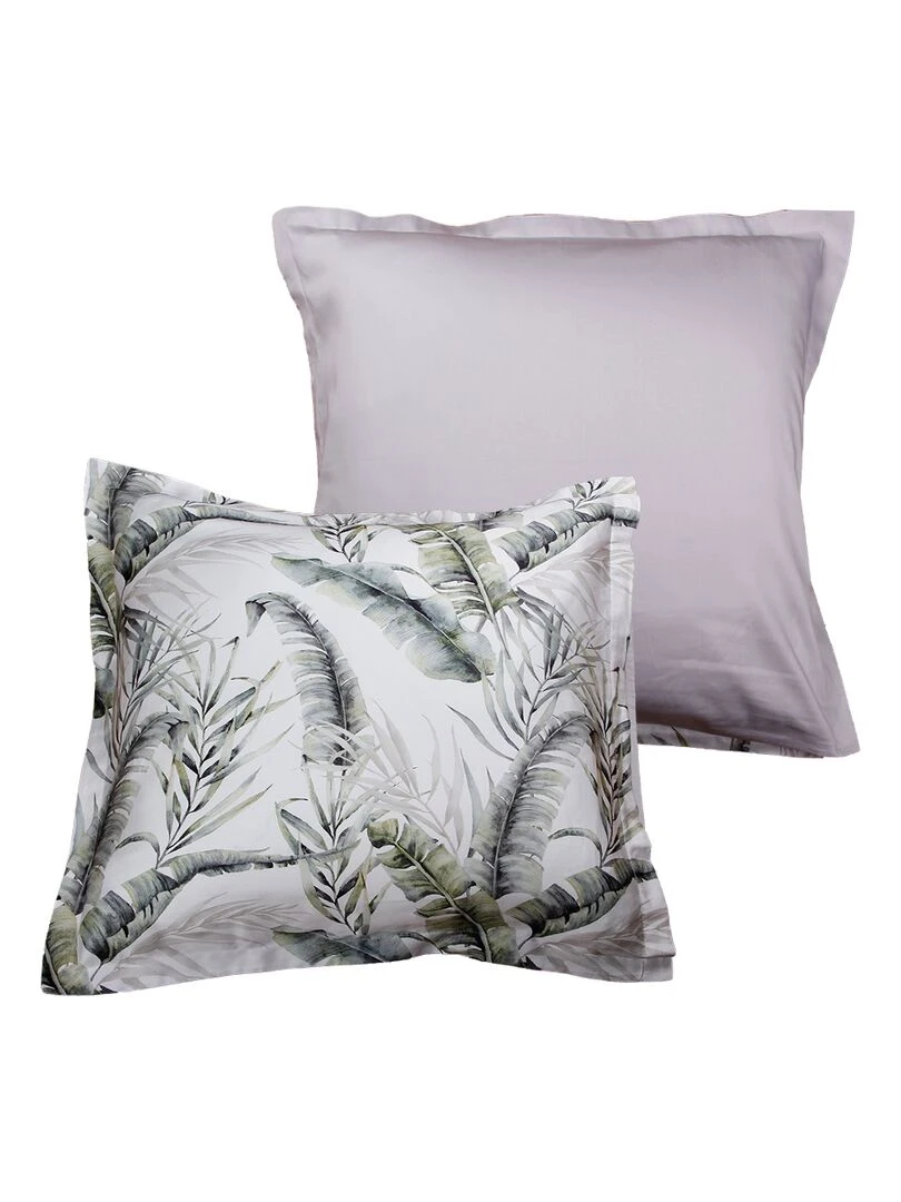 Lot de 2 Taies d'oreiller 50x70 cm satin de coton   Vert clair