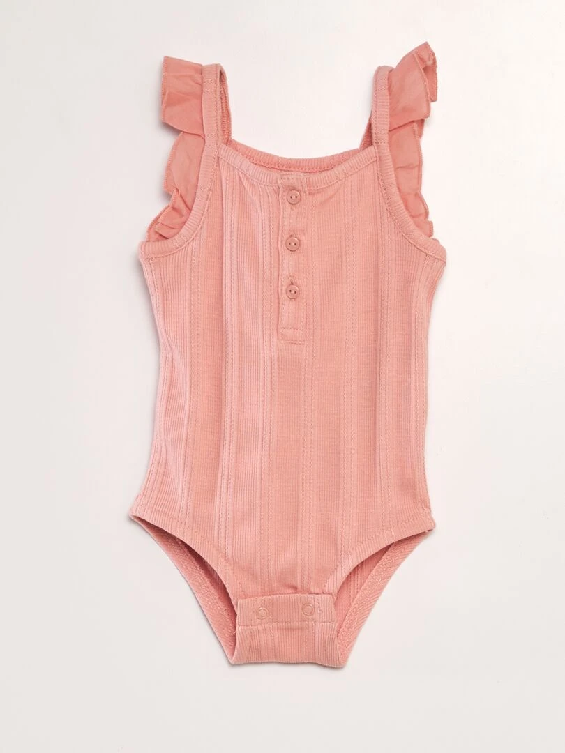 Body débardeur en maille pointelle Rose