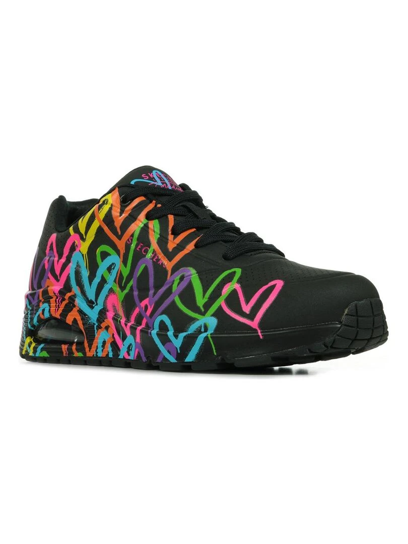 Baskets Skechers Uno Highlight Love Noir Multicolore