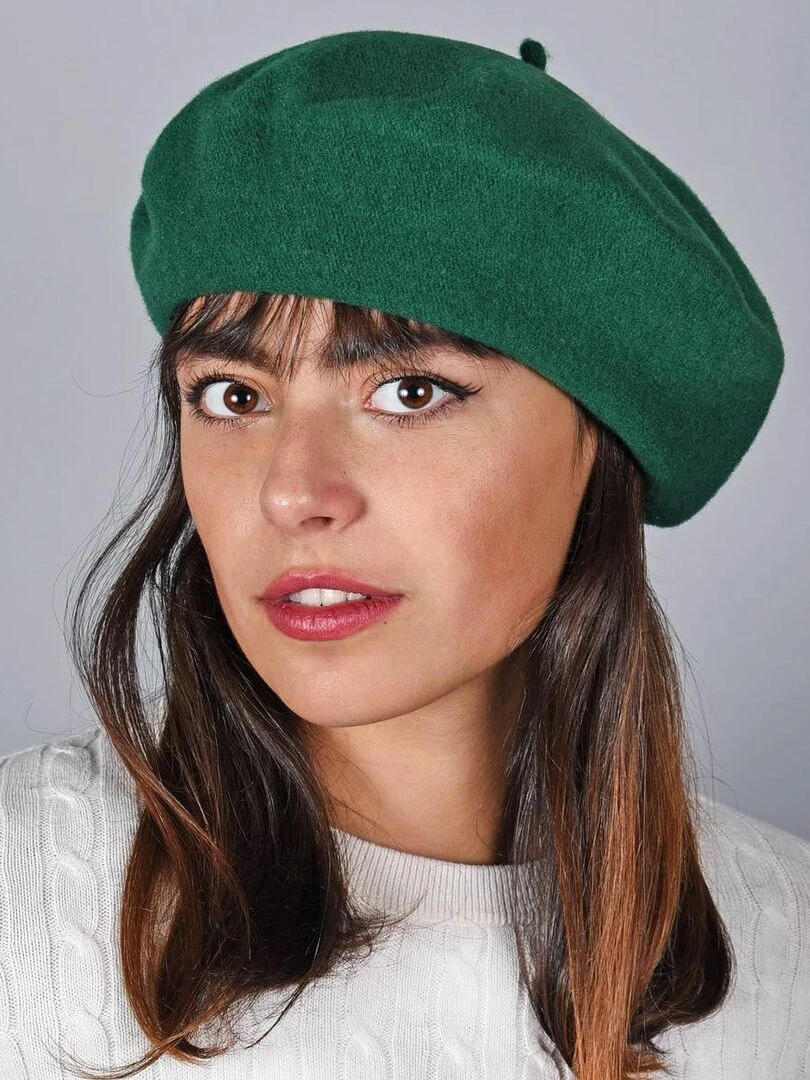 Béret Feutre de Laine Yva Made in UE Vert bouteille