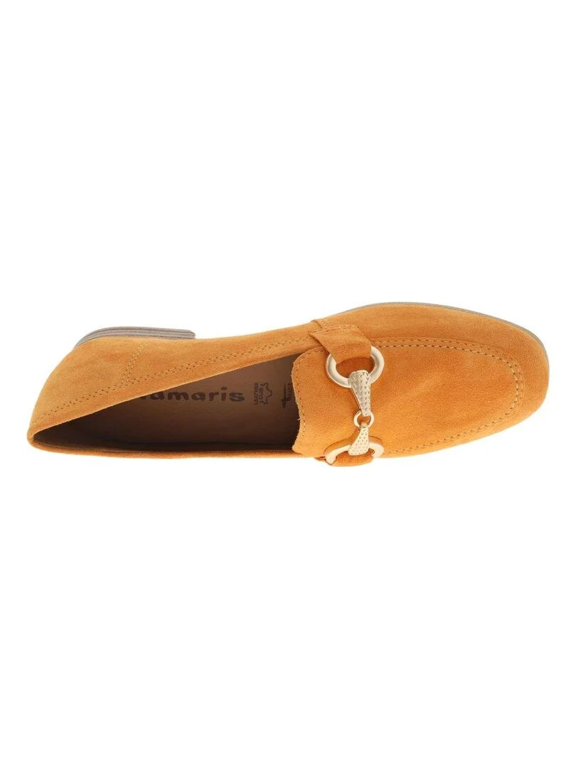 TAMARIS   Mocassins cuir nubuck talon plat   Orange