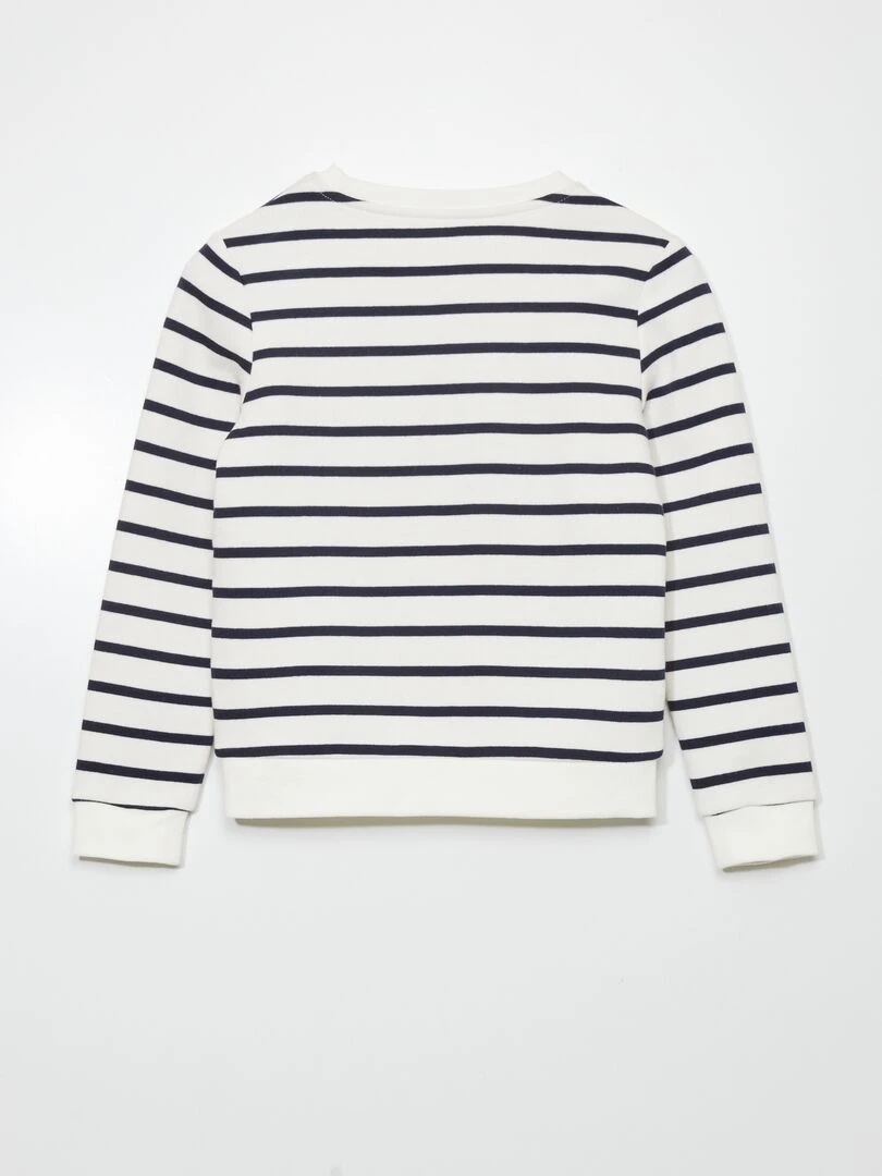 Sweat en molleton imprimé fantaisie   Bleu rayé